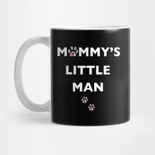 Mommy's little man text with doodle paw prints Mug